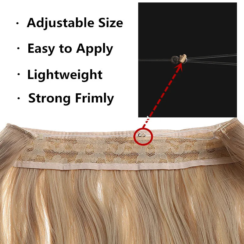 MONA PREMIUM QUALITY HAIR No Clip Hair Extension Ombre Natural Fake False Long Straight Hairpiece Blonde Hair For Women - MONA HAIR 