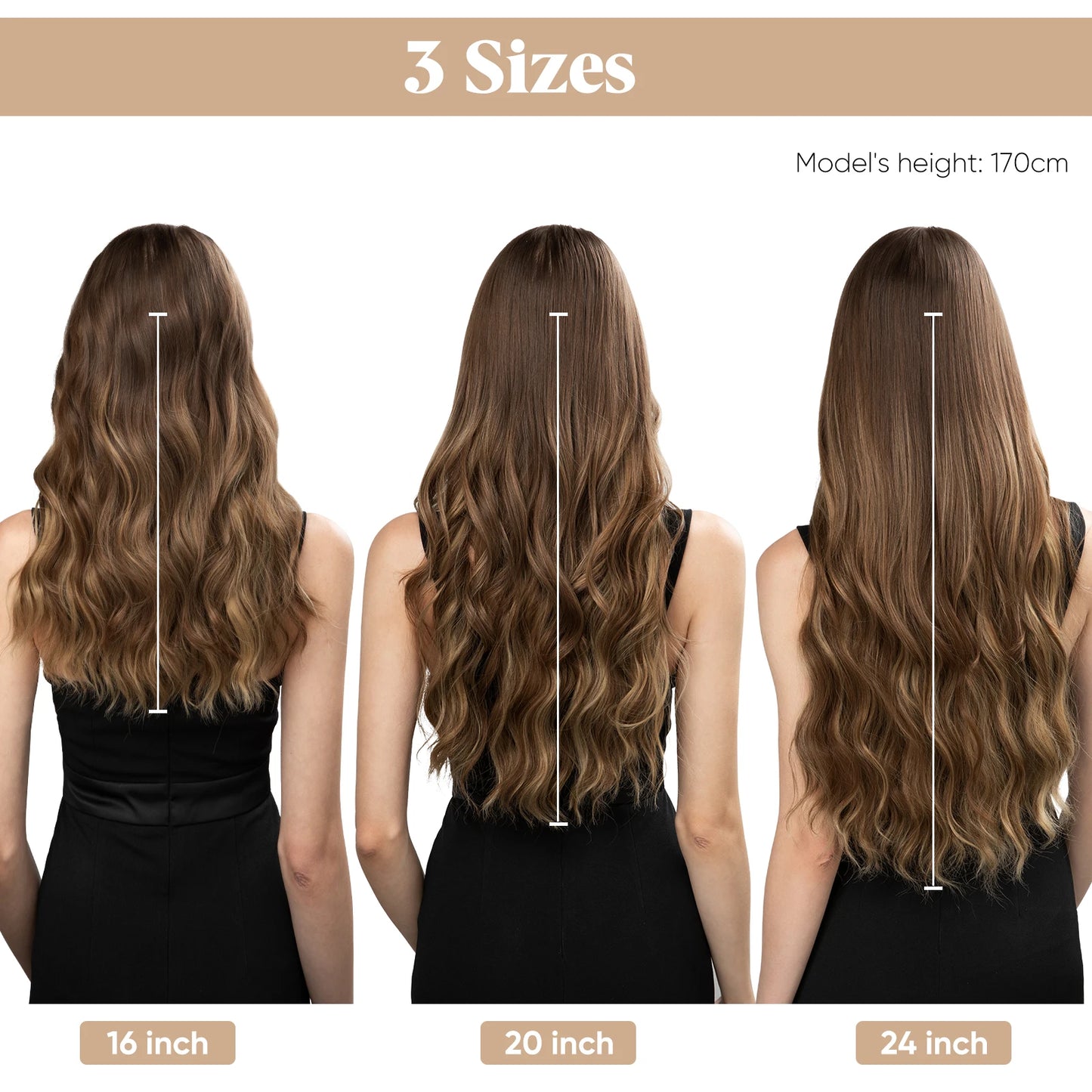 MONA PREMIUM QUALITY Wave Invisible Clip in Hair Extensions Fish Line Ombre Natural Blonde One Piece Hairpiece Fake Hair Piece - MONA HAIR 