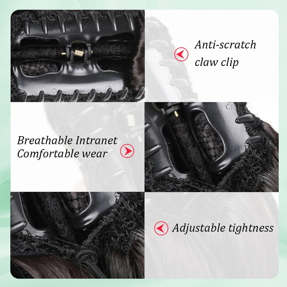 Ponytail Extension Claw  Curly Wavy Clip in Hairpiece Ponytail Hair Extensions Long Pony Tail Synthetic for Women - MONA HAIR 