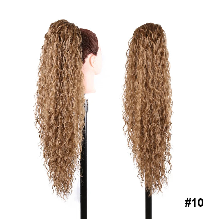 Long Ponytail  Drawstring Long Natural Wave Hairpiece Ponytail Extensions Heat Resistant Hair - MONA HAIR 