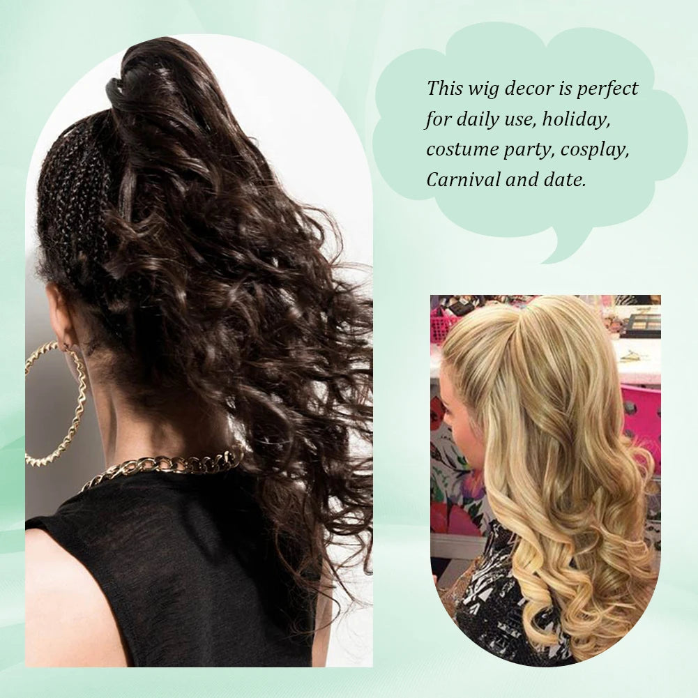 Ponytail Extension Claw  Curly Wavy Clip in Hairpiece Ponytail Hair Extensions Long Pony Tail Synthetic for Women - MONA HAIR 