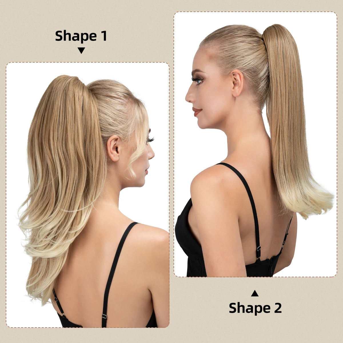 MONA PREMIUM QUALITY 
Synthetic Claw Clip In Ponytail Hair Extensions Hairpiece Long Silky Straight Fake Blonde Pigtail With Elastic Band Horse Tail - MONA HAIR 