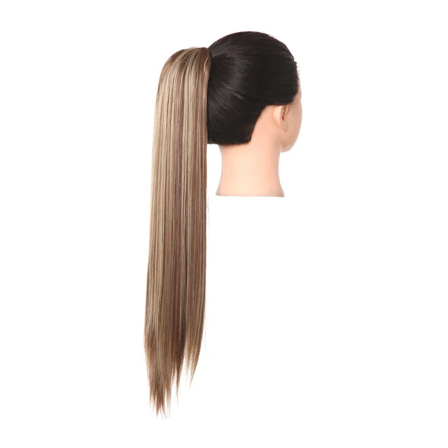Synthetic Claw in Ponytail Hairpiece Fake Hair Extension 18"22"26" Woman Overhead Tail Straight False Pigtail Blonde Clips Tail - MONA HAIR 