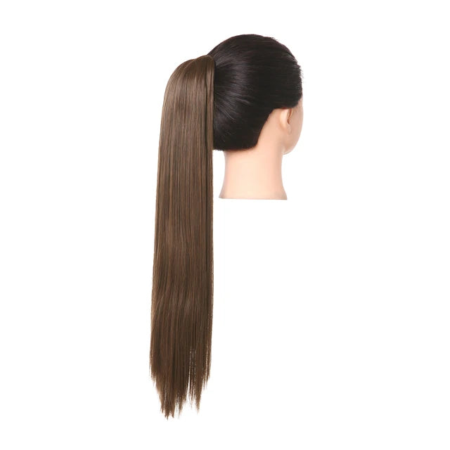 Synthetic Claw in Ponytail Hairpiece Fake Hair Extension 18"22"26" Woman Overhead Tail Straight False Pigtail Blonde Clips Tail - MONA HAIR 