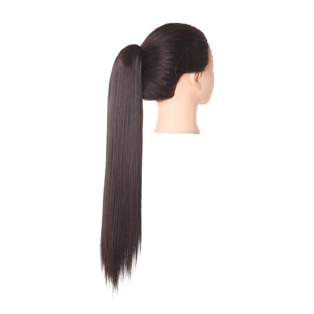 Synthetic Claw in Ponytail Hairpiece Fake Hair Extension 18"22"26" Woman Overhead Tail Straight False Pigtail Blonde Clips Tail - MONA HAIR 