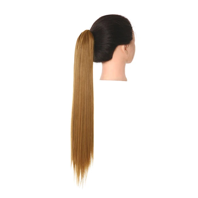 Synthetic Claw in Ponytail Hairpiece Fake Hair Extension 18"22"26" Woman Overhead Tail Straight False Pigtail Blonde Clips Tail - MONA HAIR 