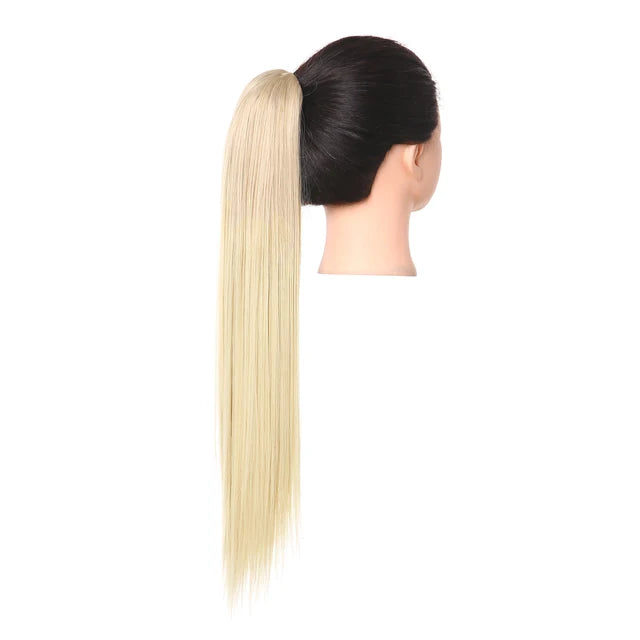 Synthetic Claw in Ponytail Hairpiece Fake Hair Extension 18"22"26" Woman Overhead Tail Straight False Pigtail Blonde Clips Tail - MONA HAIR 