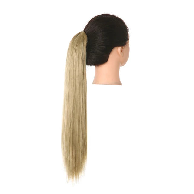 Synthetic Claw in Ponytail Hairpiece Fake Hair Extension 18"22"26" Woman Overhead Tail Straight False Pigtail Blonde Clips Tail - MONA HAIR 