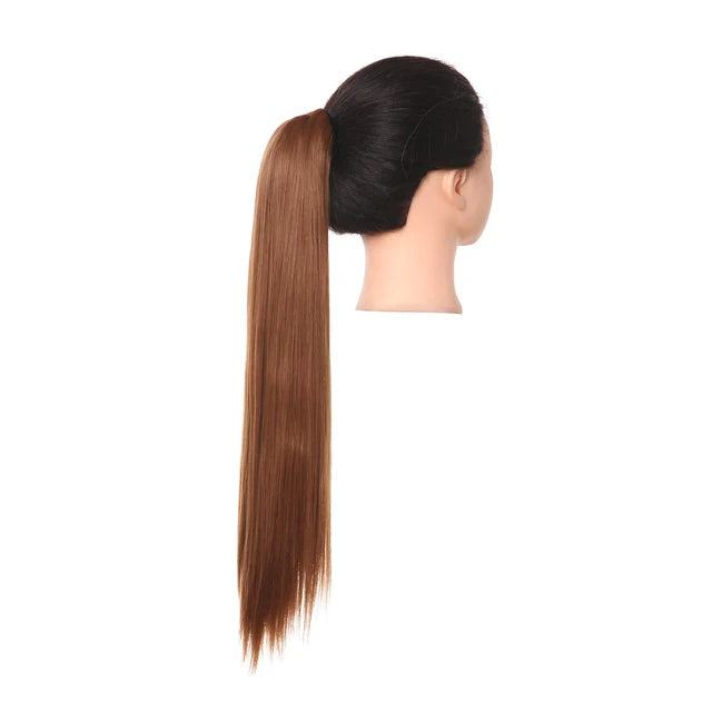 Synthetic Claw in Ponytail Hairpiece Fake Hair Extension 18"22"26" Woman Overhead Tail Straight False Pigtail Blonde Clips Tail - MONA HAIR 