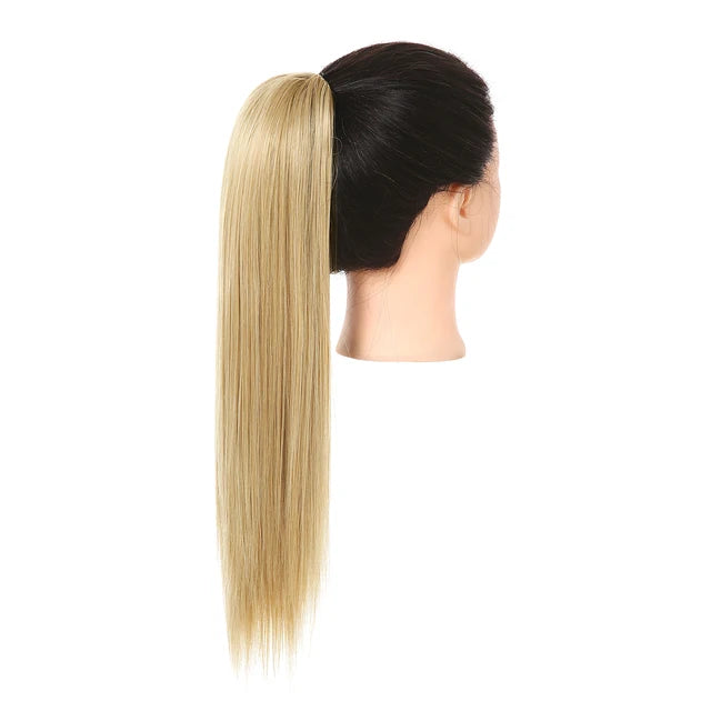 Synthetic Claw in Ponytail Hairpiece Fake Hair Extension 18"22"26" Woman Overhead Tail Straight False Pigtail Blonde Clips Tail - MONA HAIR 