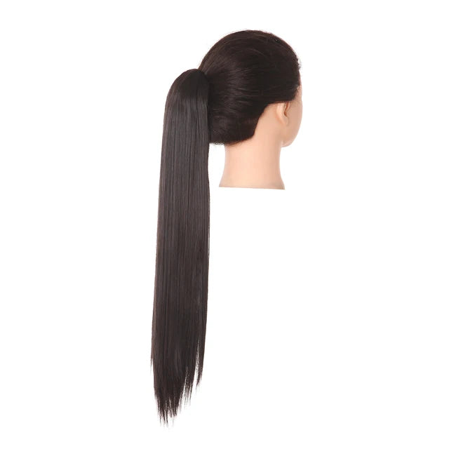 Synthetic Claw in Ponytail Hairpiece Fake Hair Extension 18"22"26" Woman Overhead Tail Straight False Pigtail Blonde Clips Tail - MONA HAIR 