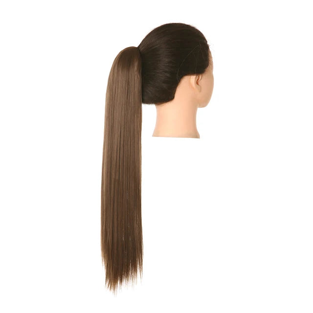 Synthetic Claw in Ponytail Hairpiece Fake Hair Extension 18"22"26" Woman Overhead Tail Straight False Pigtail Blonde Clips Tail - MONA HAIR 