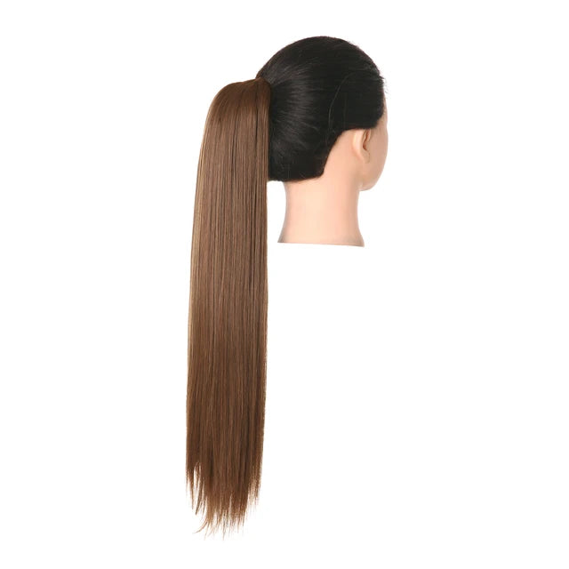 Synthetic Claw in Ponytail Hairpiece Fake Hair Extension 18"22"26" Woman Overhead Tail Straight False Pigtail Blonde Clips Tail - MONA HAIR 