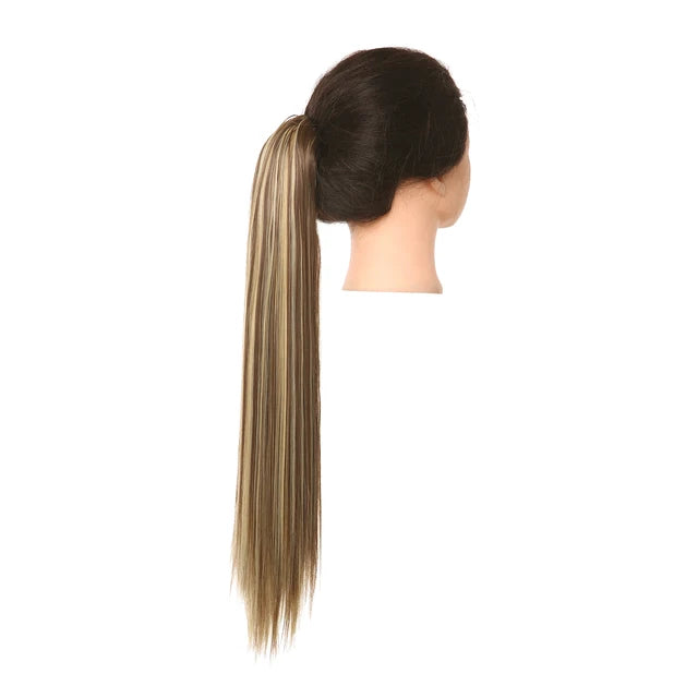 Synthetic Claw in Ponytail Hairpiece Fake Hair Extension 18"22"26" Woman Overhead Tail Straight False Pigtail Blonde Clips Tail - MONA HAIR 