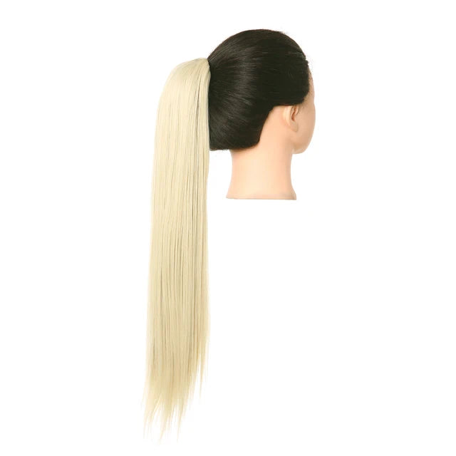 Synthetic Claw in Ponytail Hairpiece Fake Hair Extension 18"22"26" Woman Overhead Tail Straight False Pigtail Blonde Clips Tail - MONA HAIR 