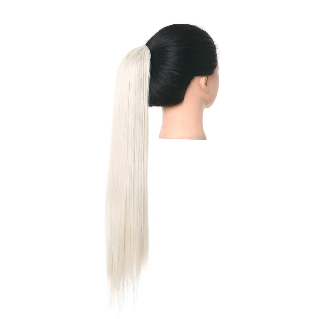 Synthetic Claw in Ponytail Hairpiece Fake Hair Extension 18"22"26" Woman Overhead Tail Straight False Pigtail Blonde Clips Tail - MONA HAIR 