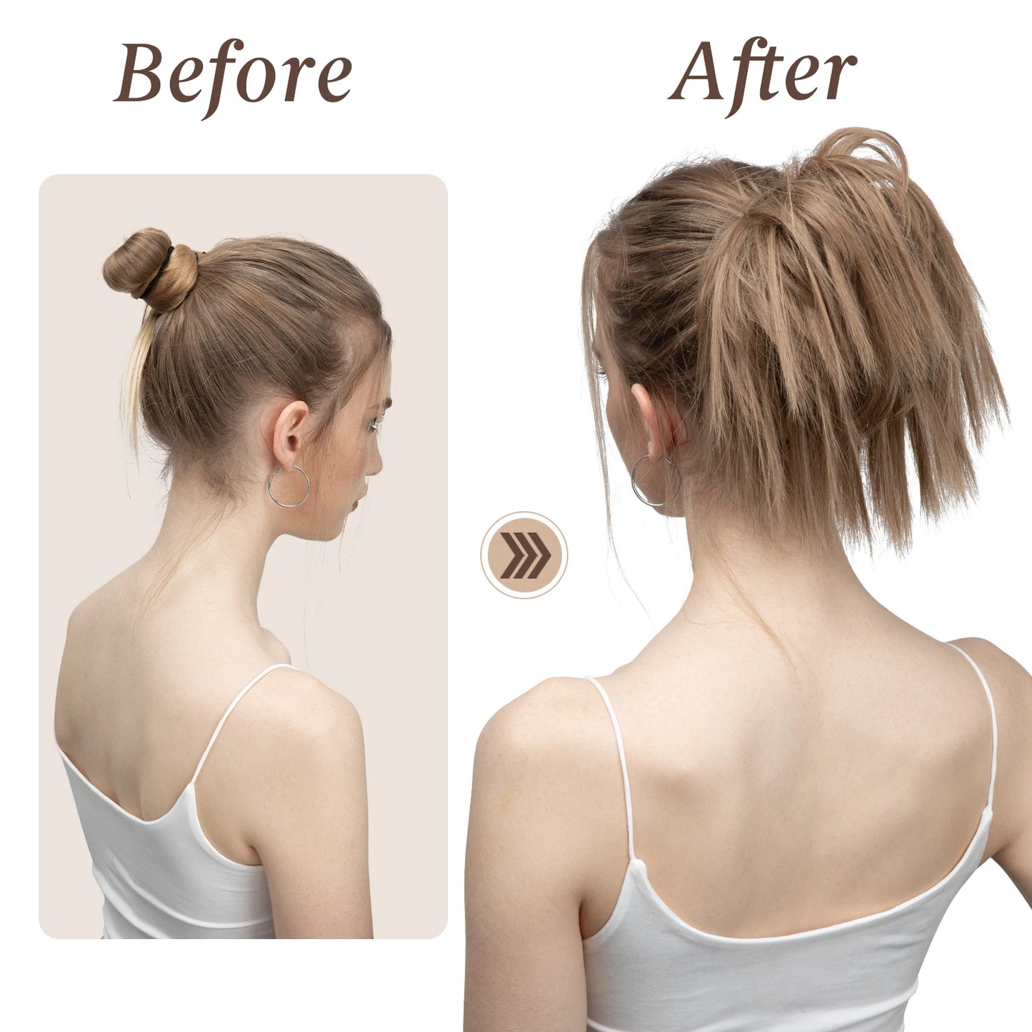 Synthetic Messy Bun Fake Hair Curly Donut Scrunchie Chignon Updo Hairpieces  Bands Bundle Tail Elastic Blonde Hair For Women - MONA HAIR 