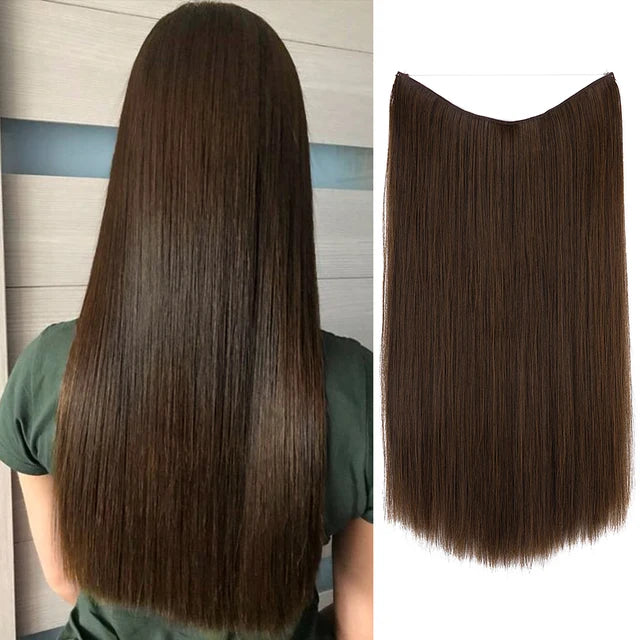 MONA PREMIUM QUALITY No Clip Hair Extension Ombre high quality synthetics  Long Short Straight Hairpiece Blonde For Women - MONA HAIR 