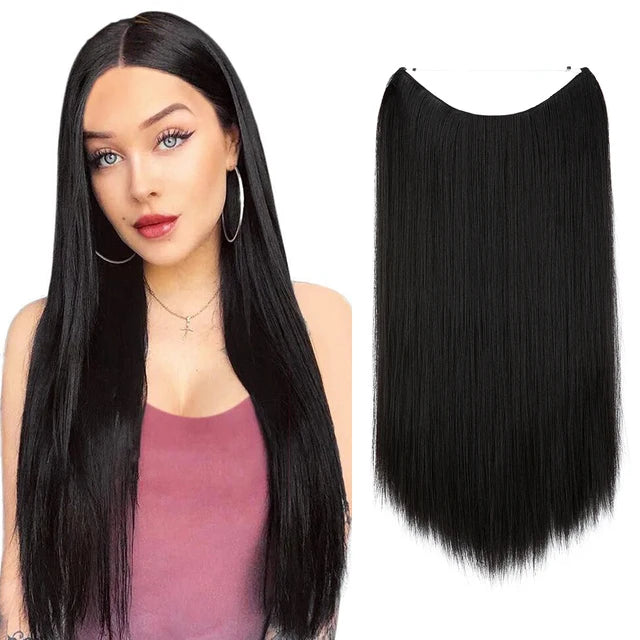 MONA PREMIUM QUALITY No Clip Hair Extension Ombre high quality synthetics  Long Short Straight Hairpiece Blonde For Women - MONA HAIR 