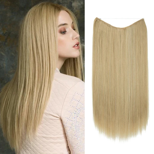 MONA PREMIUM QUALITY No Clip Hair Extension Ombre high quality synthetics  Long Short Straight Hairpiece Blonde For Women - MONA HAIR 