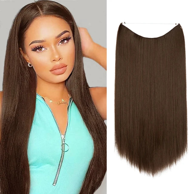 MONA PREMIUM QUALITY No Clip Hair Extension Ombre high quality synthetics  Long Short Straight Hairpiece Blonde For Women - MONA HAIR 
