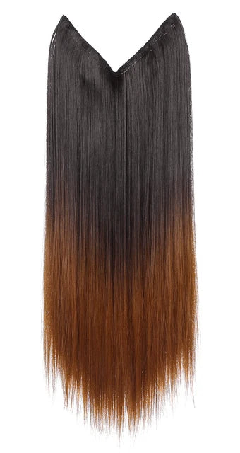MONA PREMIUM QUALITY No Clip Hair Extension Ombre high quality synthetics  Long Short Straight Hairpiece Blonde For Women - MONA HAIR 