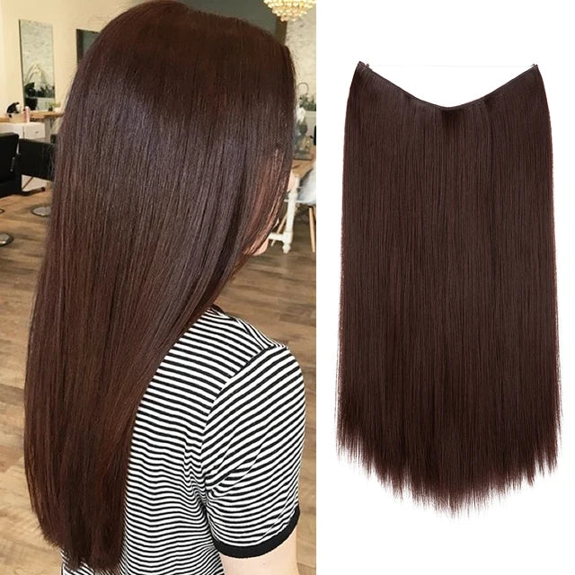 MONA PREMIUM QUALITY No Clip Hair Extension Ombre high quality synthetics  Long Short Straight Hairpiece Blonde For Women - MONA HAIR 