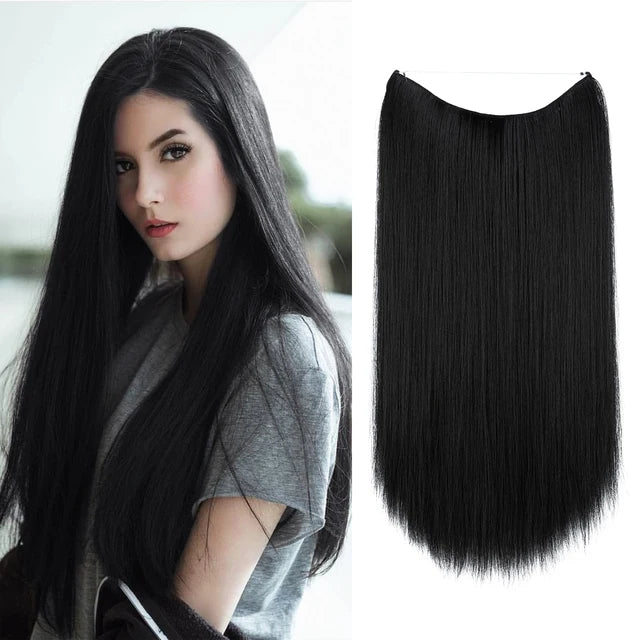 MONA PREMIUM QUALITY No Clip Hair Extension Ombre high quality synthetics  Long Short Straight Hairpiece Blonde For Women - MONA HAIR 