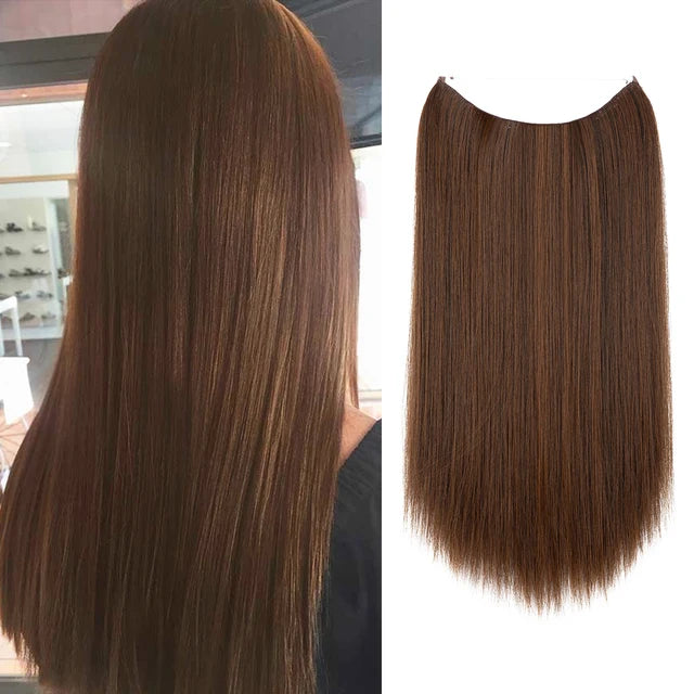 MONA PREMIUM QUALITY No Clip Hair Extension Ombre high quality synthetics  Long Short Straight Hairpiece Blonde For Women - MONA HAIR 
