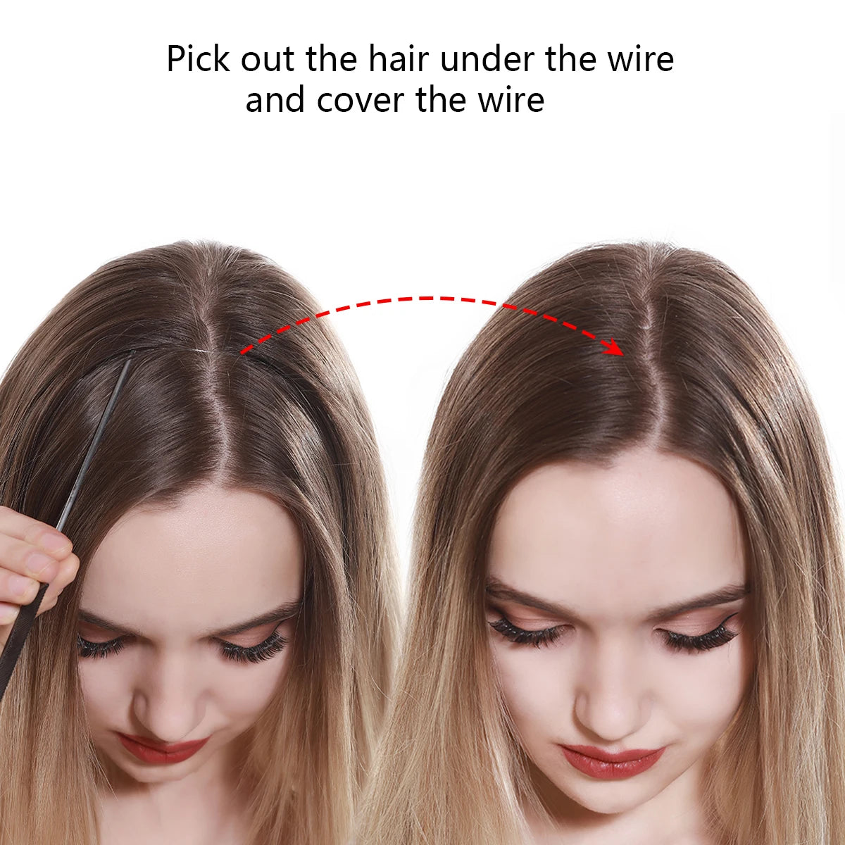 MONA PREMIUM QUALITY No Clip Hair Extension Ombre high quality synthetics  Long Short Straight Hairpiece Blonde For Women - MONA HAIR 