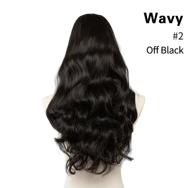 MONA PREMIUM QUALITY HAIR Wavy U Part Wigs for Women  Clip in Hair Extension Invisible Half False Wig Long Blonde Black Natural Hairpieces - MONA HAIR 